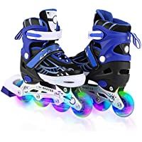 Los mejores  - WeSkate Rollers Enfant Confortable Avec Roues Taille Ajustable Patins à Roulettes Filles et Garçons Taille S M L (Rose…